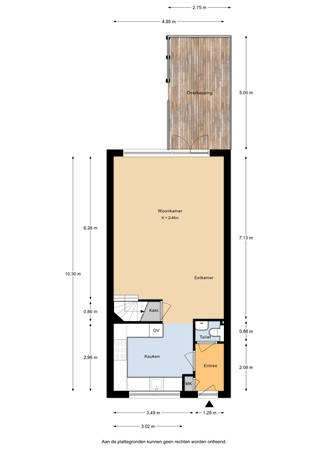 Floorplan - Bergstraat 25, 3446 DB Woerden
